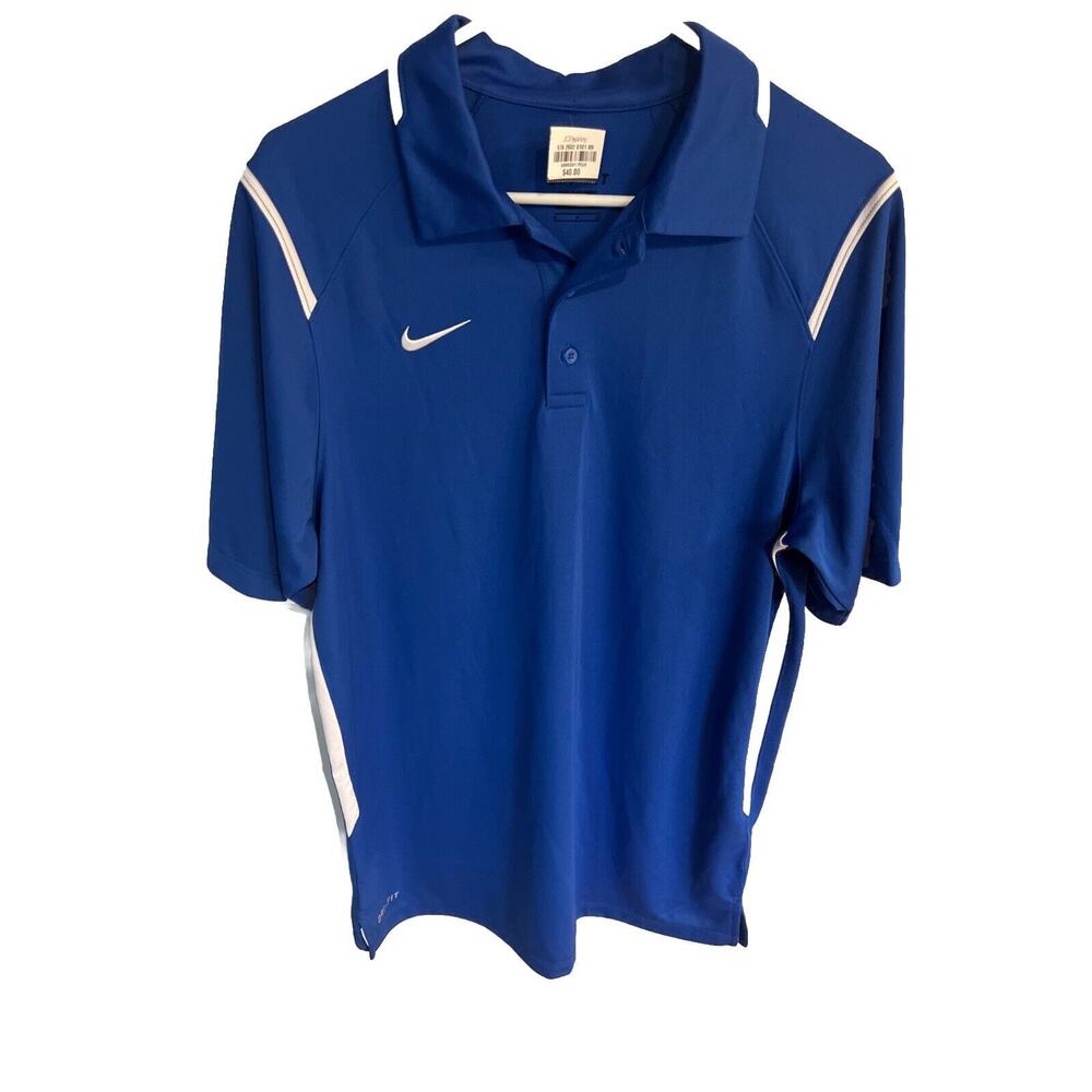 Nike Dri-FIT Blue Collar Polo Size S Preppy Golf Classic